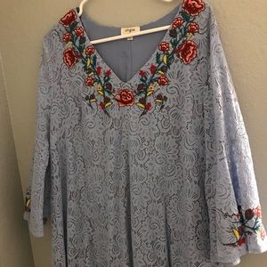 Blue lace summer dress